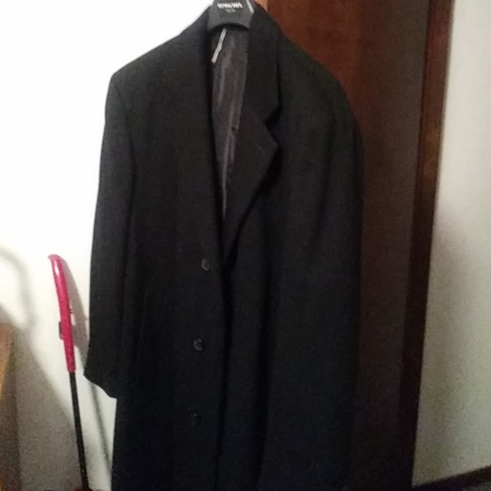 Men long cashmere Black long coat